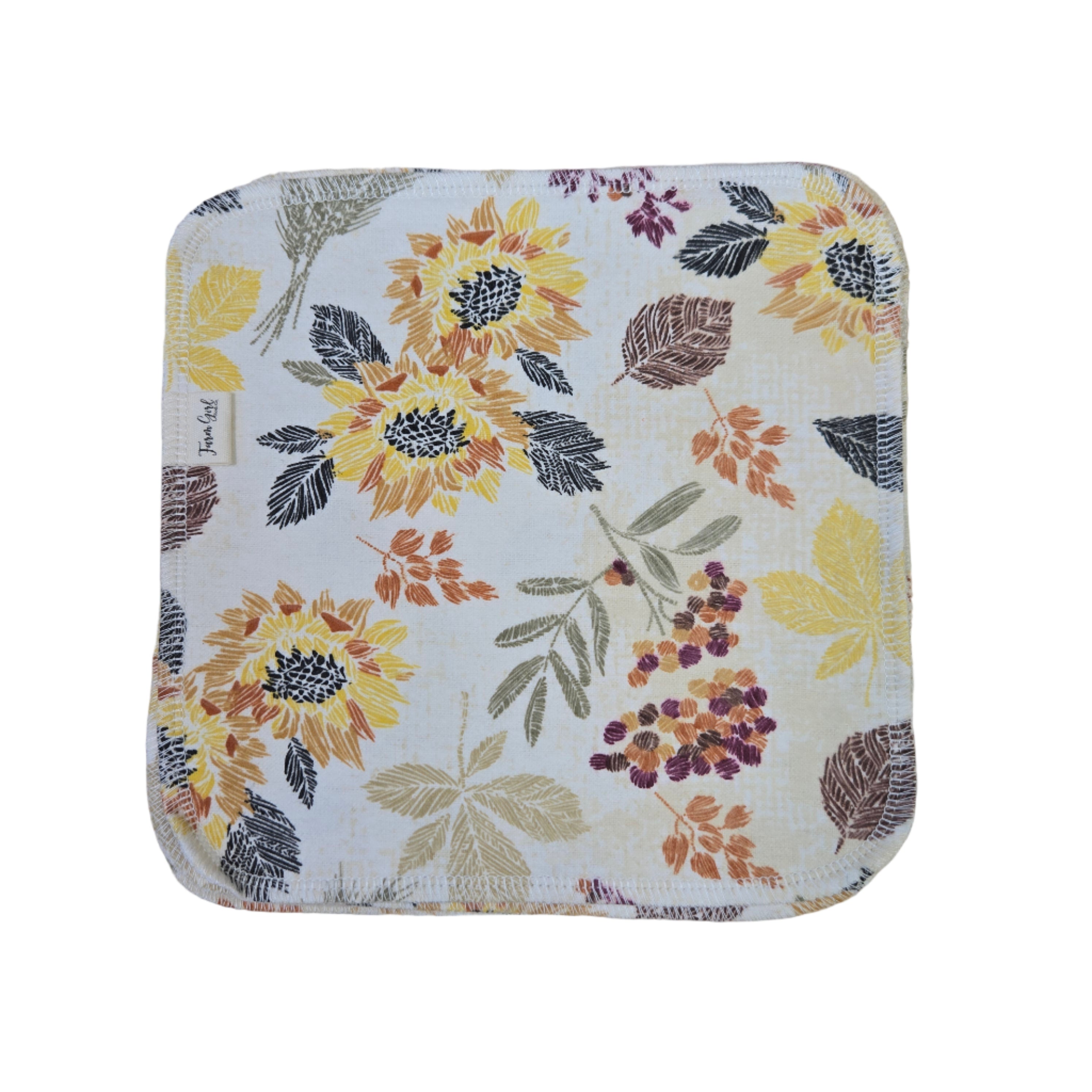 Cloth Napkins | Stamped Sunflower