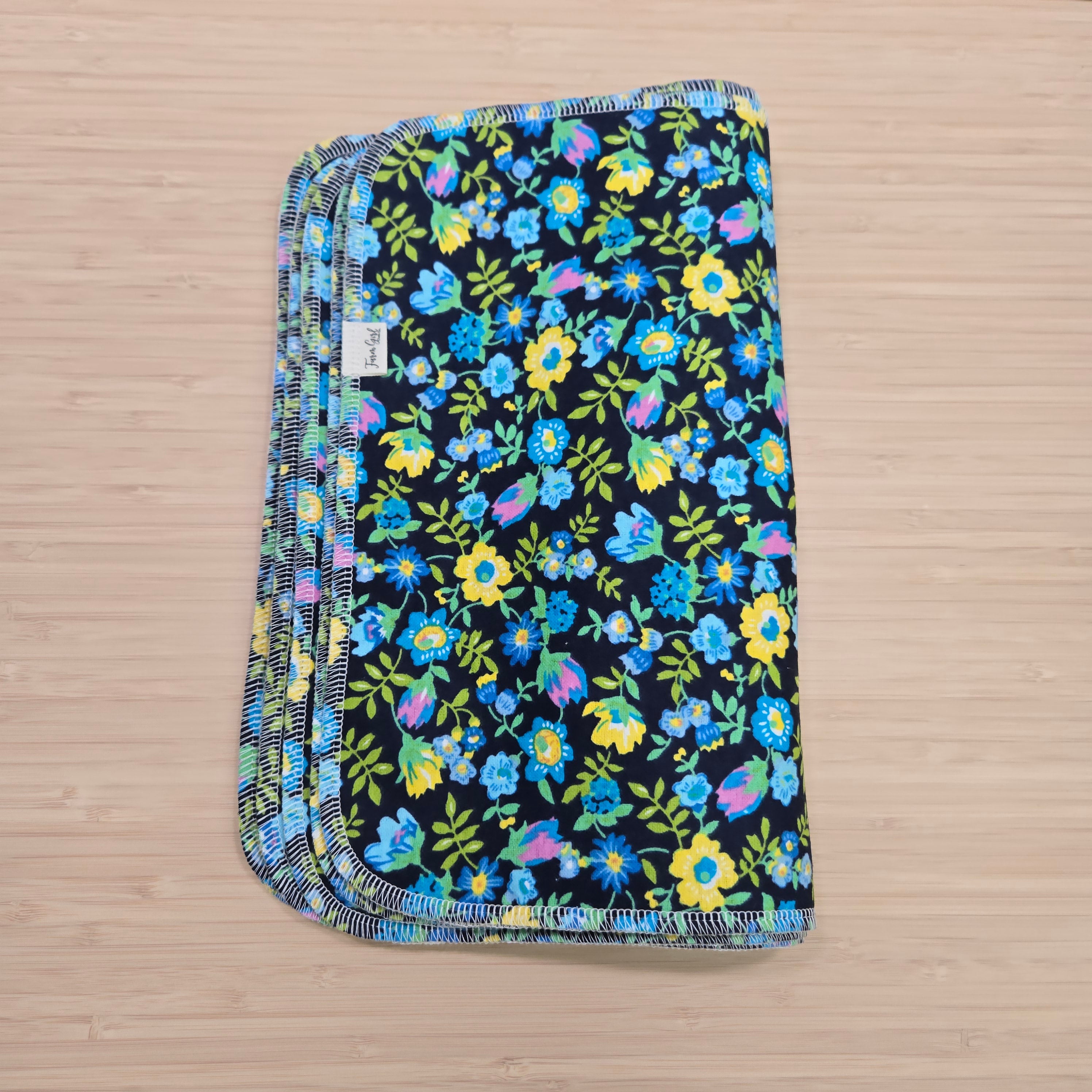 Paperless Reusable Towels | Dark Blue Flowers